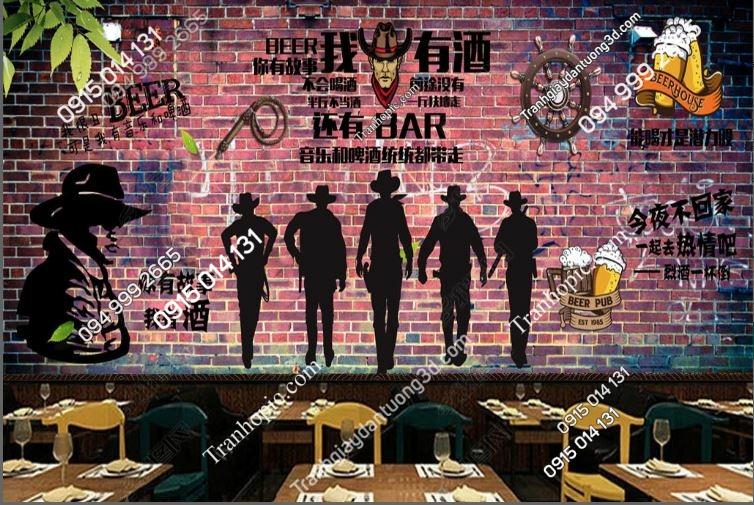 Tranh 3D dán tường quán bia rượu đẹp nhất 20288466