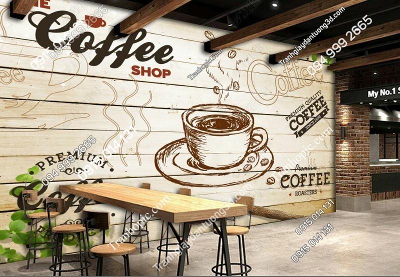 Tranh dán tường 3D cho quán cafe đẹp độc đáo 15238904