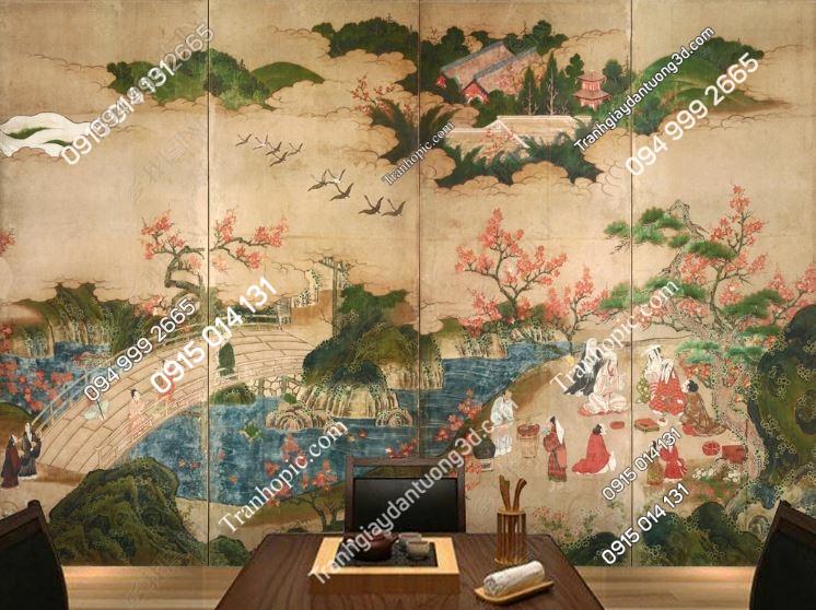 Tranh dán tường cho nhà hàng Nhật Bản đẹp 19007855