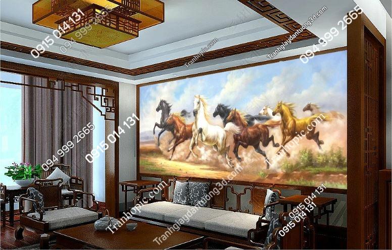 Tranh dán tường mã đáo thành công phong cách thủy mặc 18418143