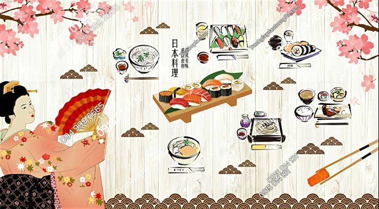 Tranh dán tường món ăn nhà hàng Nhật Bản_16360867