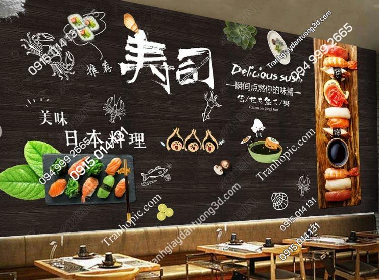 Tranh dán tường nhà hàng Shushi Nhật Bản 18461708