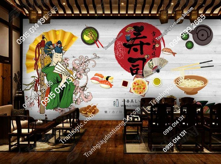 Tranh dán tường nhà hàng món ăn Nhật Bản_18656389