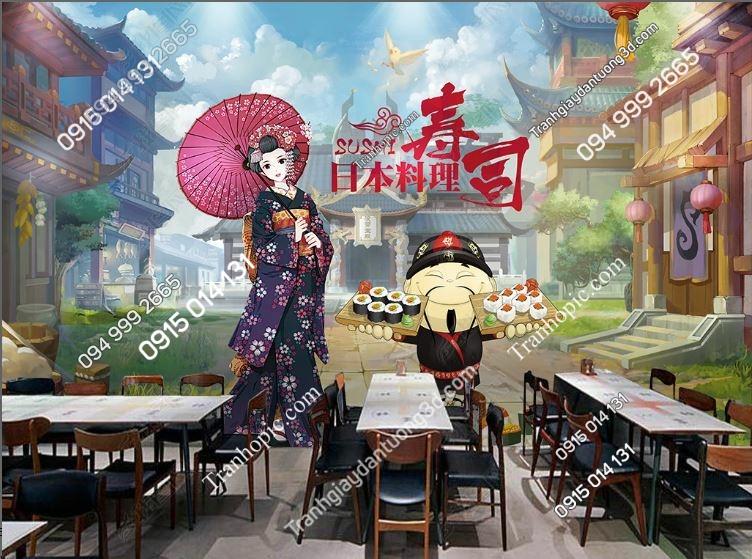 Tranh dán tường nhà hàng sushi Nhật Bản đẹp_16565641