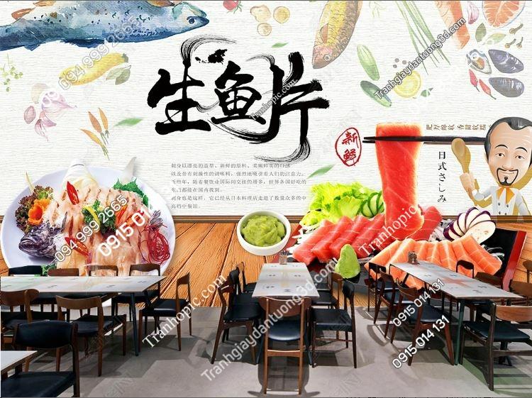 Tranh dán tường quán ăn nhà hàng Nhật Bản_17223251