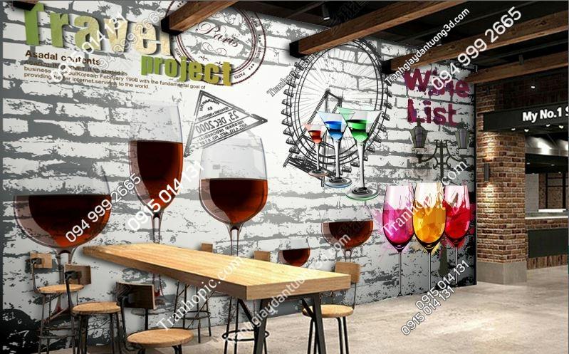 Tranh dán tường quán bar, quán bia rượu đẹp 15273327