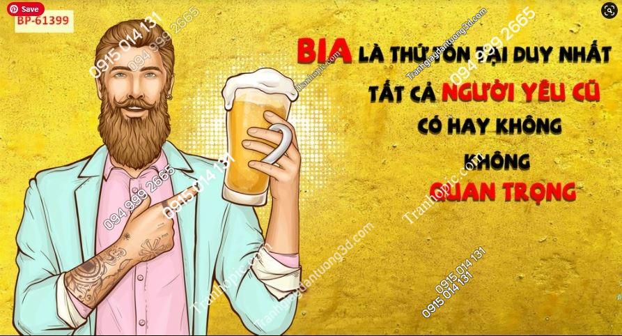 Tranh dán tường quán bia châm ngôn