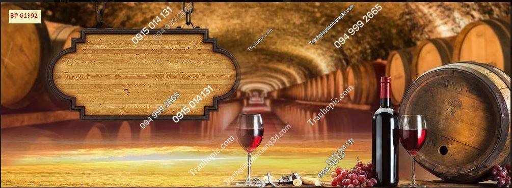 Tranh dán tường quán bia ghi bảng tên