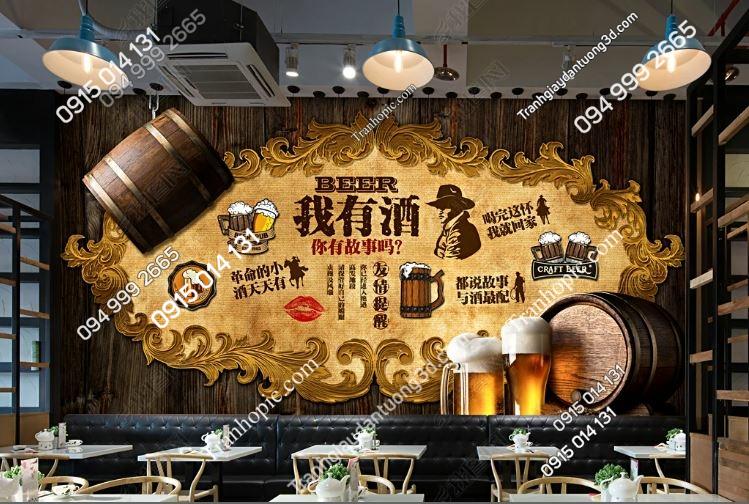 Tranh dán tường quán bia rượu, quán nhậu đẹp 17893213