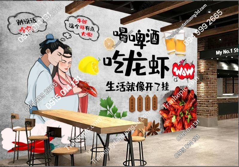Tranh dán tường quán hải sản độc đáo 21529174