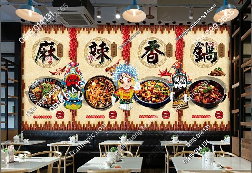 Tranh dán tường quán lẩu nướng đẹp 17582649
