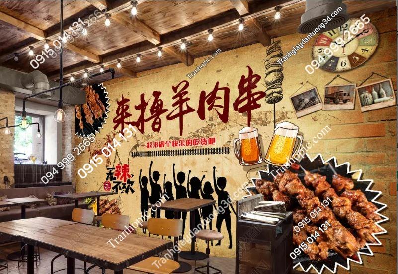 Tranh dán tường quán nhậu đồ nướng 19277887