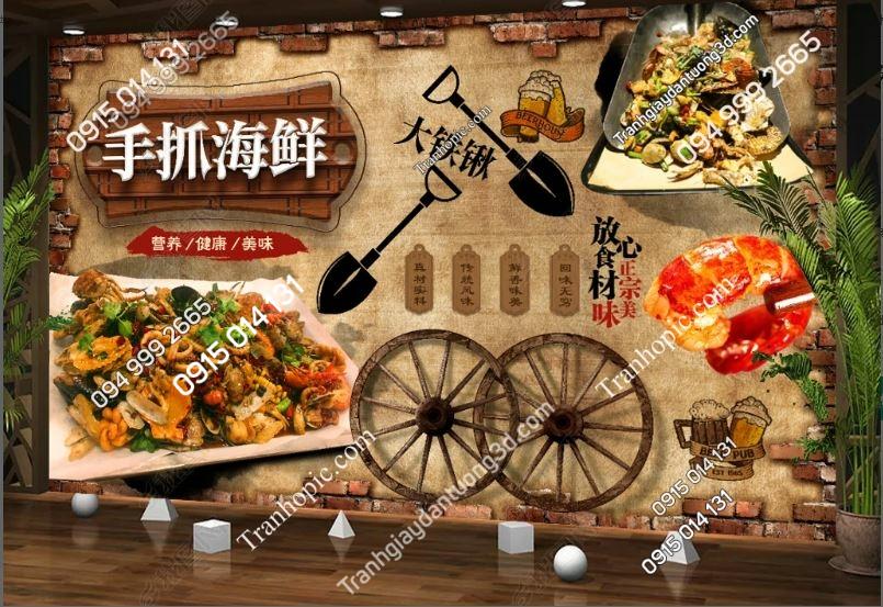 Tranh dán tường quán nhậu đồ nướng đẹp 19251857