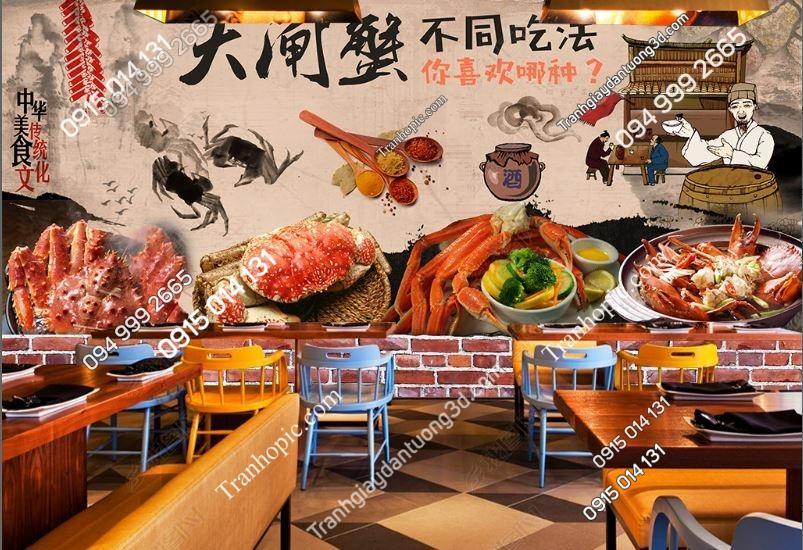 Tranh dán tường quán nhậu hải sản 18703247