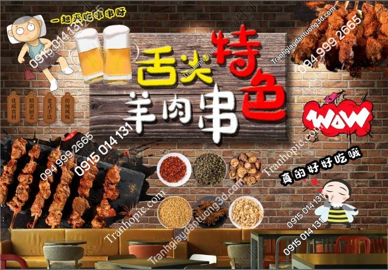 Tranh dán tường quán nhậu lẩu nướng 22339523