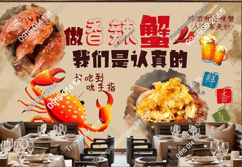 Tranh dán tường quán nhậu lẩu nướng tôm cua hải sản 25125275