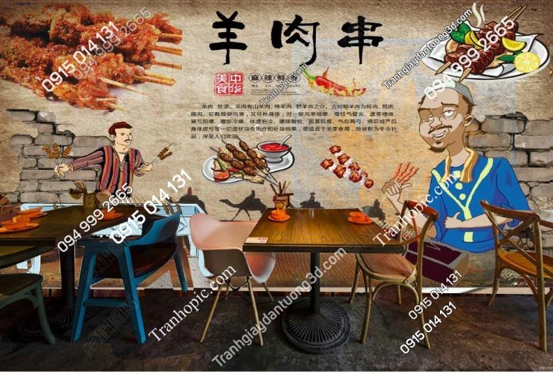 Tranh dán tường quán nướng 17219896