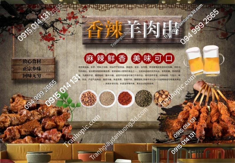 Tranh dán tường quán nướng 22339433