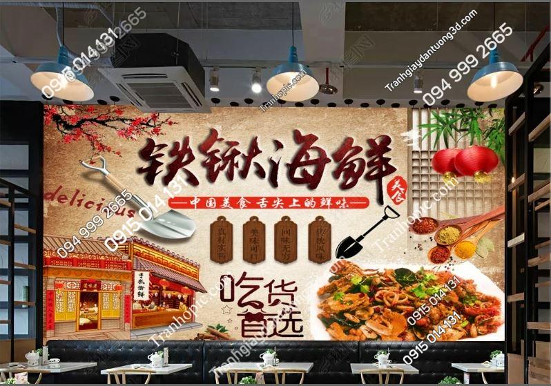 Tranh dán tường quán nướng phong cách Trung Hoa 19251869