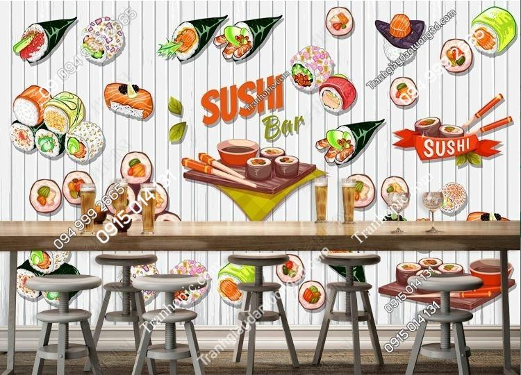 Tranh dán tường sushi quán ăn Nhật Bản_16216325