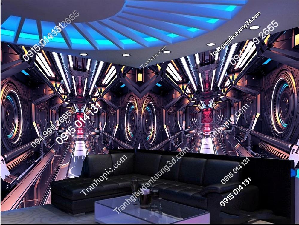 Tranh khoang tàu vũ trụ dán quán bar karaoke 1851466600