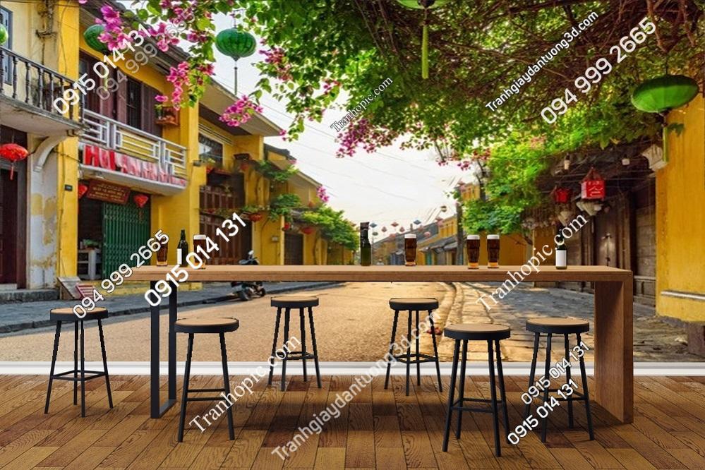 Tranh- 3D dán-tường-cảnh-đường-phố-Hội-An-2157386849