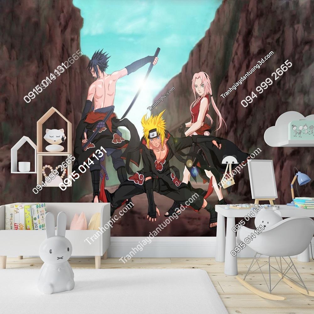 Tranh dán tường 3D Naruto phòng trẻ em 135653
