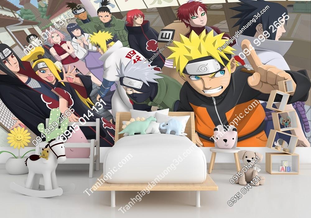 Tranh dán tường 3D Naruto phòng trẻ em 487189