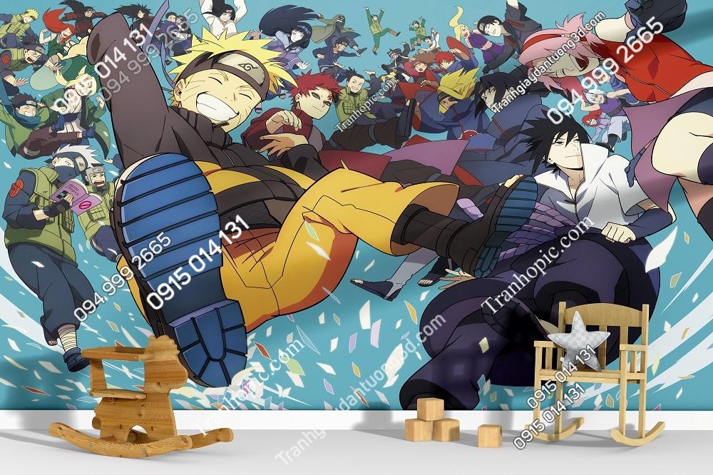 Tranh dán tường 3D Naruto phòng trẻ em 703704