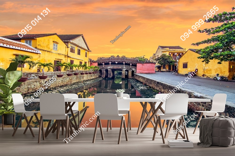 Tranh dán tường 3D cầu Nhật Bản tại Hội An 1506184588