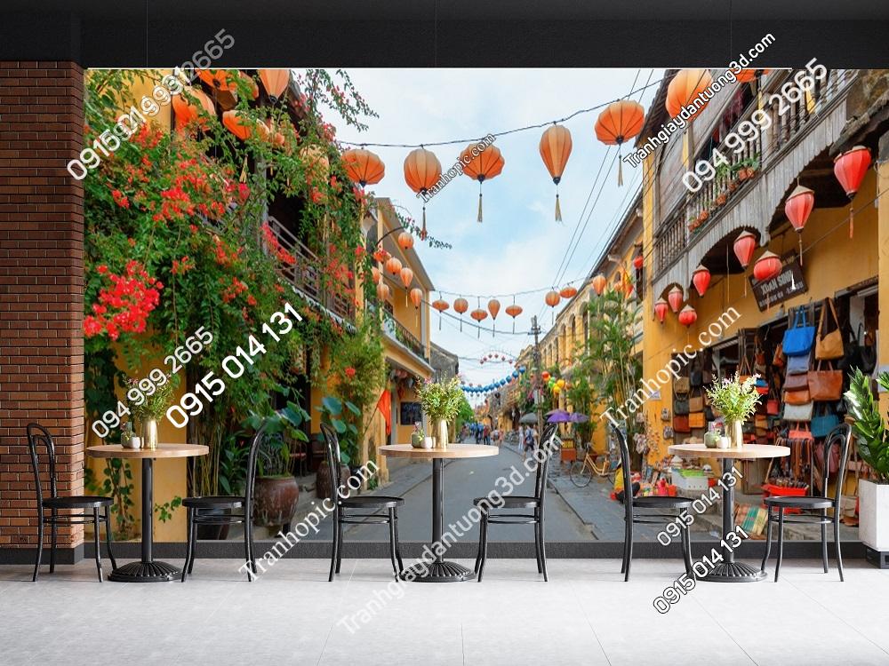 Tranh dán tường 3D đường phố Hội An đẹp 1436673091