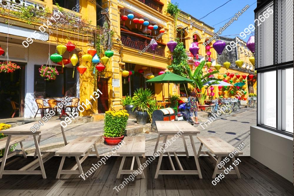 Tranh dán tường 3D phong cảnh Hội An ngày nắng 1052297839