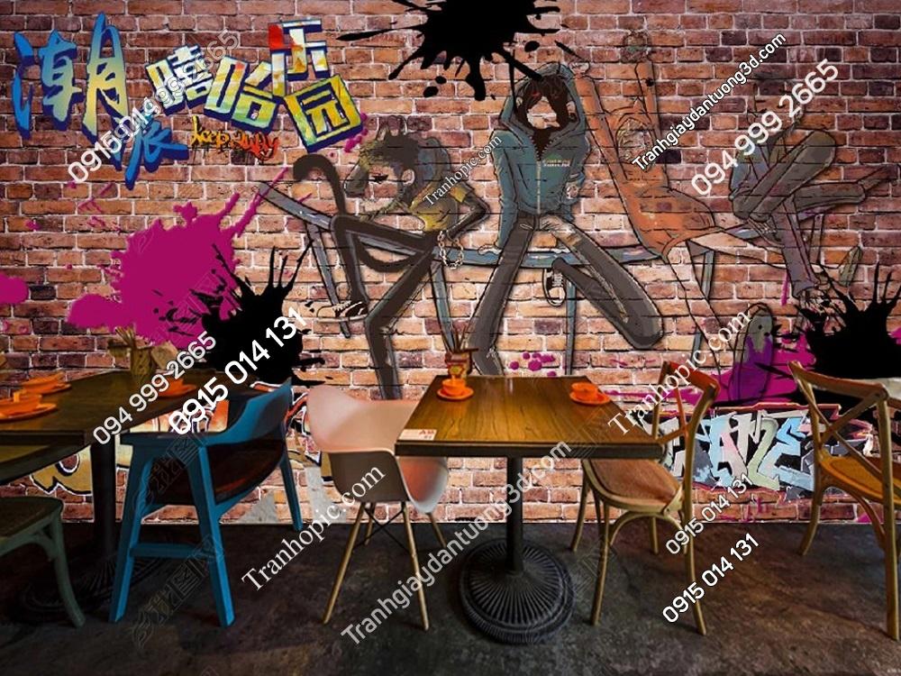 Tranh dán tường grafity brick 25632541