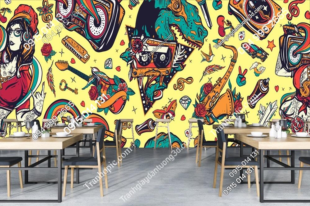 Tranh dan tường họa tiết vẽ grafity 2734961893