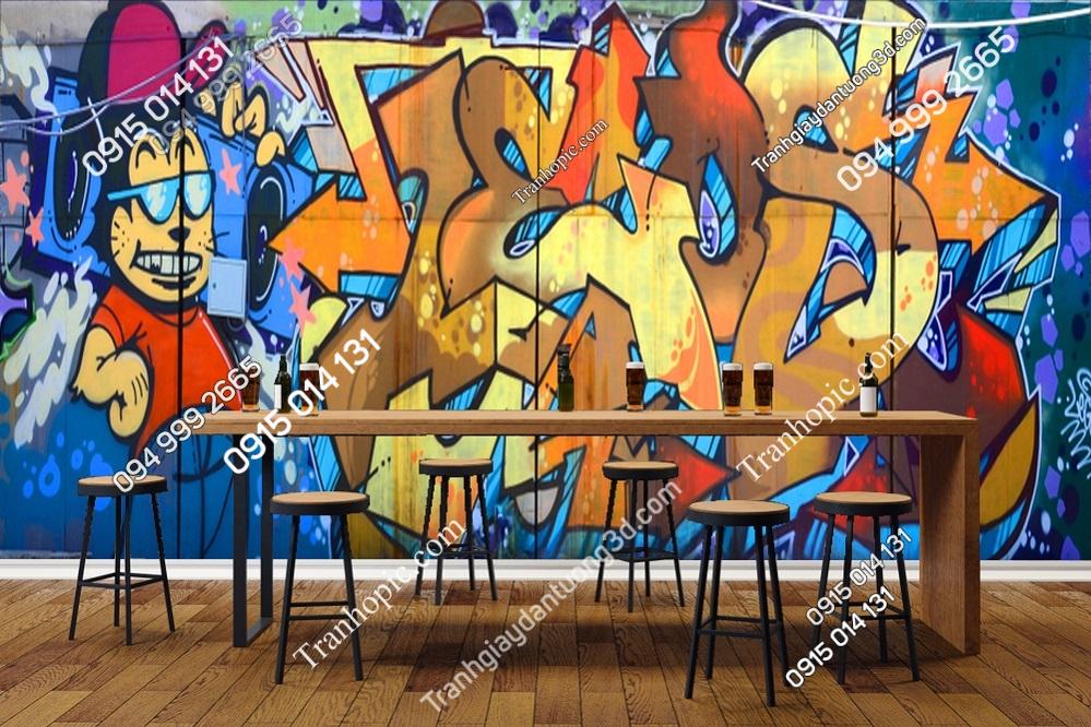 Tranh dán tường kiểu graffiti 2114654017