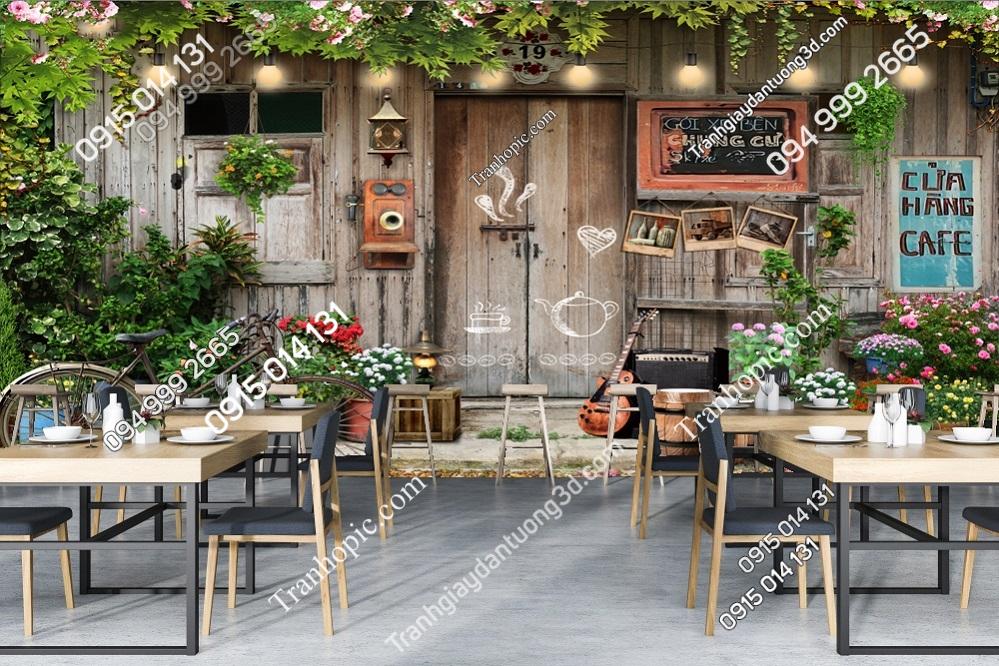Tranh dán tường quán ăn quán cafe đẹp độc đáo 908