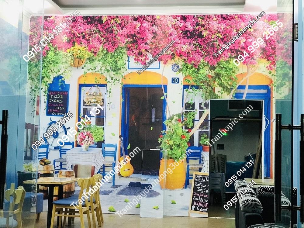 Tranh dán tường quán cafe 3D cát bà Hải Phòng