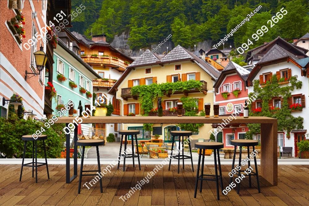 Tranh dán tường quán cafe trà sữa quán ăn 00240