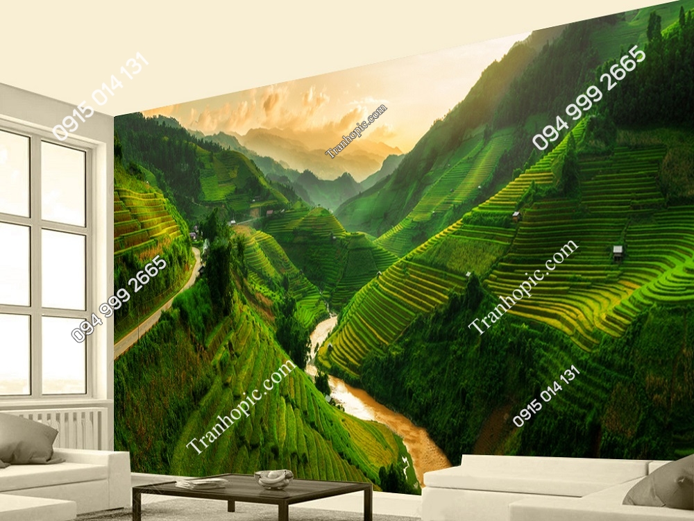 Tranh dán tường ruộng bậc thang Mù Cang Chải gần Sapa 621129762