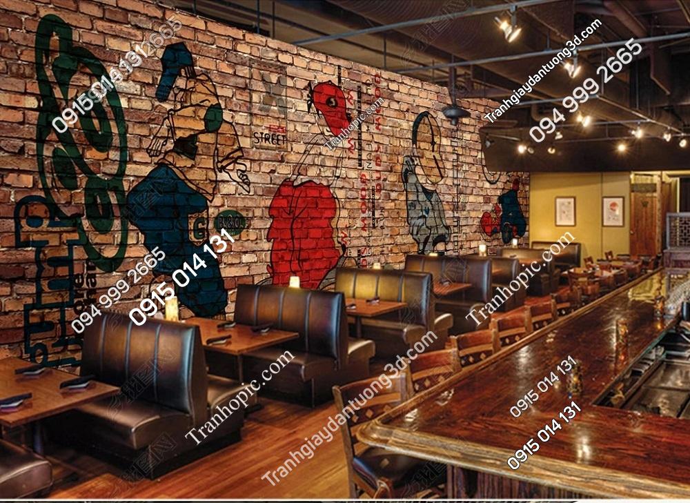 Tranh nền gạch họa tiết grafiti 25544157