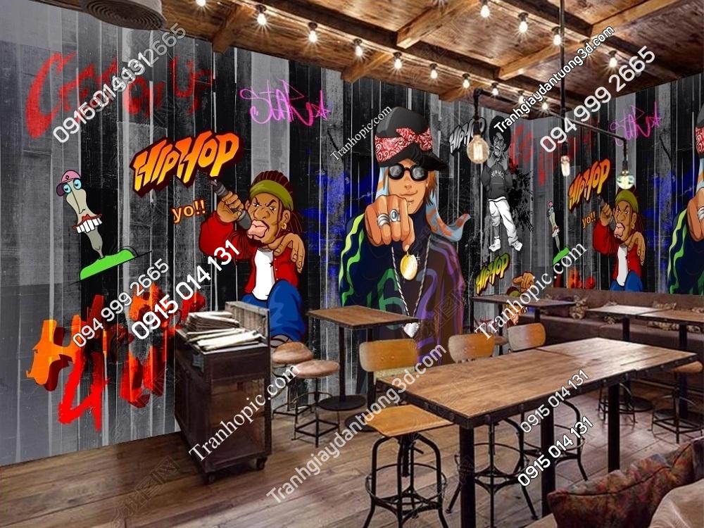 Tranh quán bar họa tiết hip hop 25787527