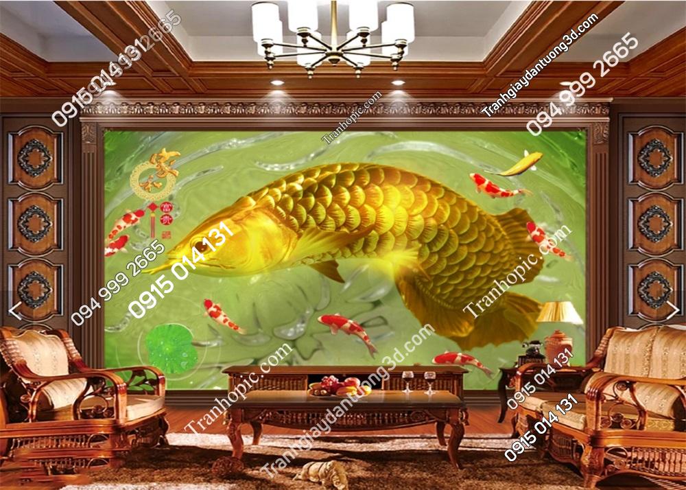 Tranh cá chép vàng dán tường 51651