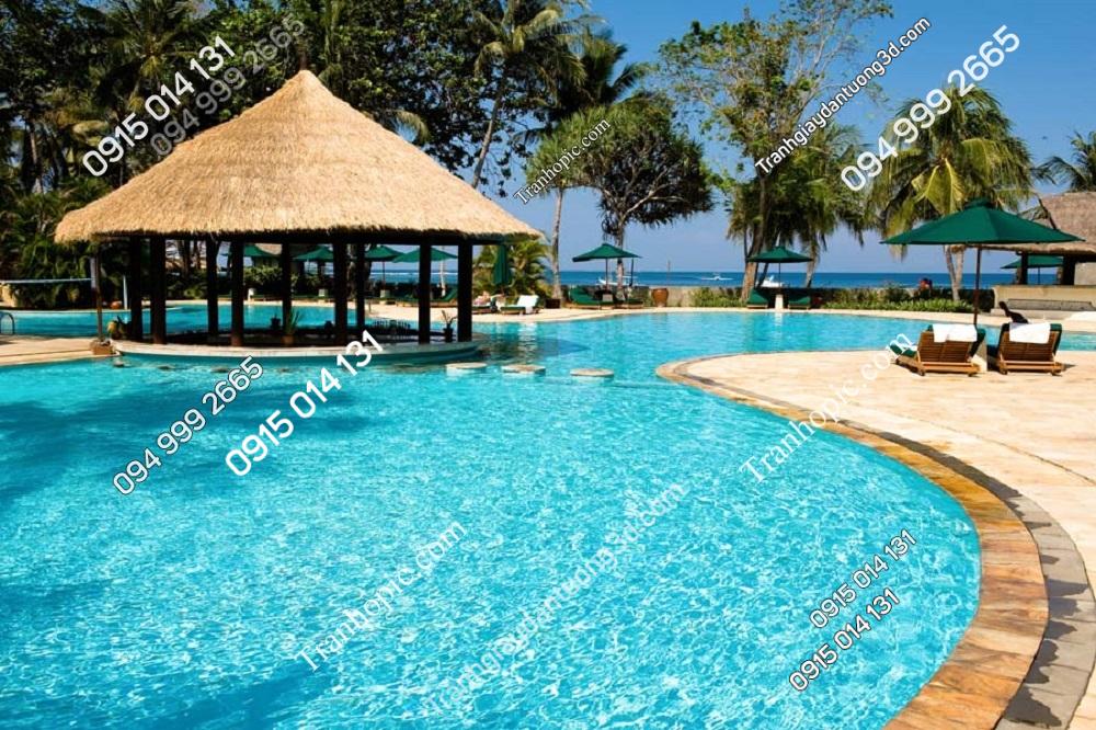 Tranh cảnh biển tại khu resort nghỉ dưỡng siêu đẹp B051