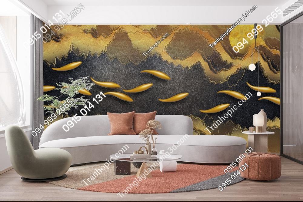 Tranh đàn cá chép vàng cách điệu 34617