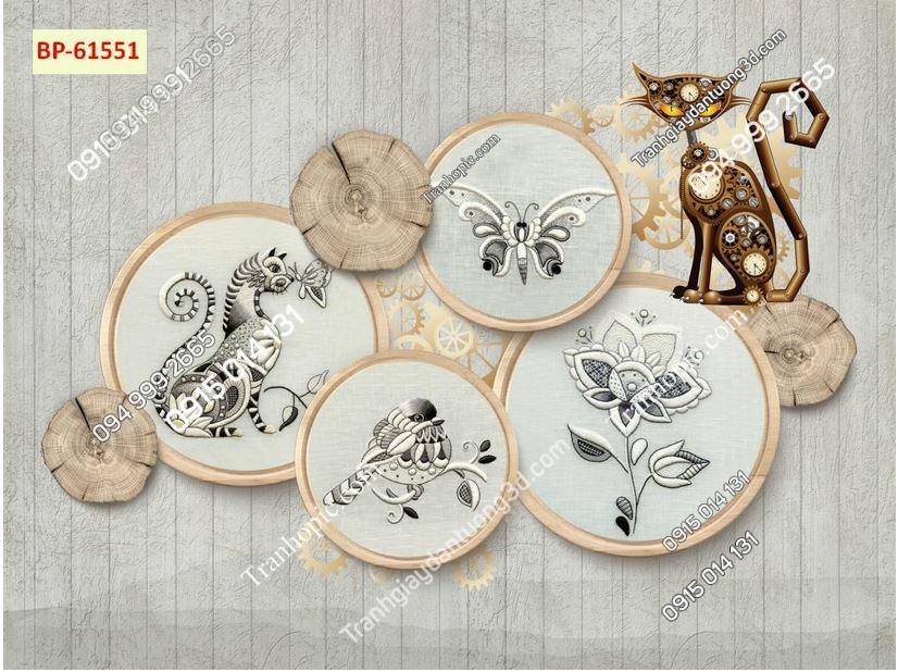 Tranh dán tường hiện đại phòng khách 5D61551