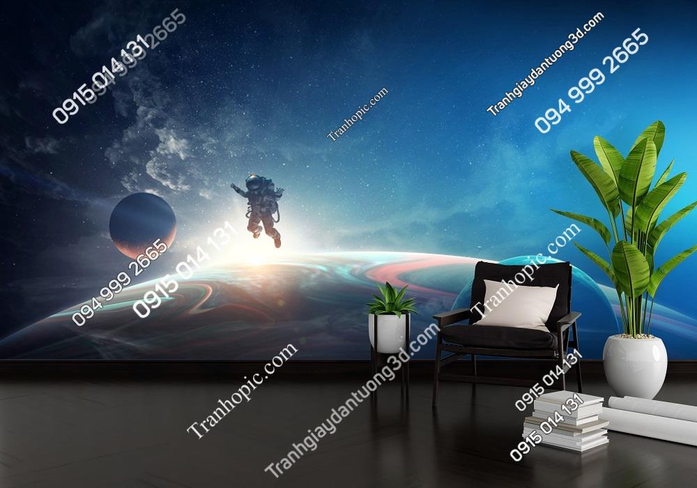 Tranh dán tường phi hành gia ngoài trái đất 2484438982