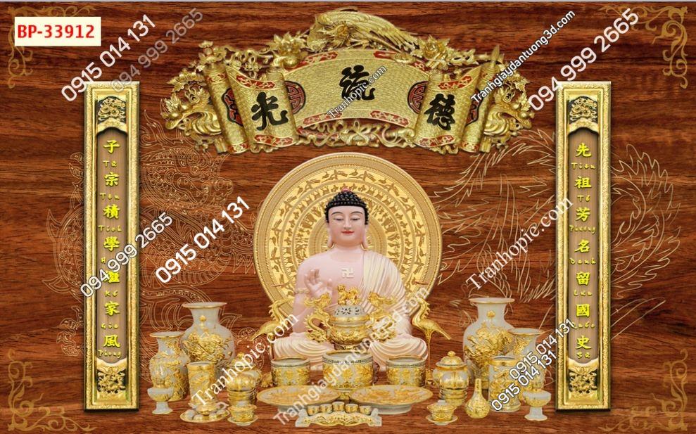 Tranh dán tường phòng thờ mã 33912