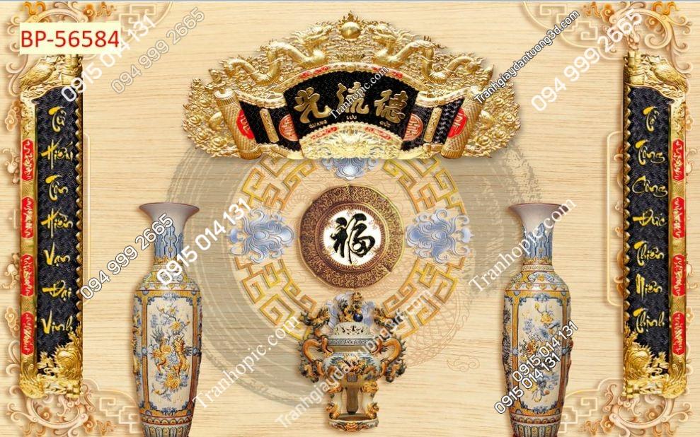Tranh dán tường phòng thờ mã 56584