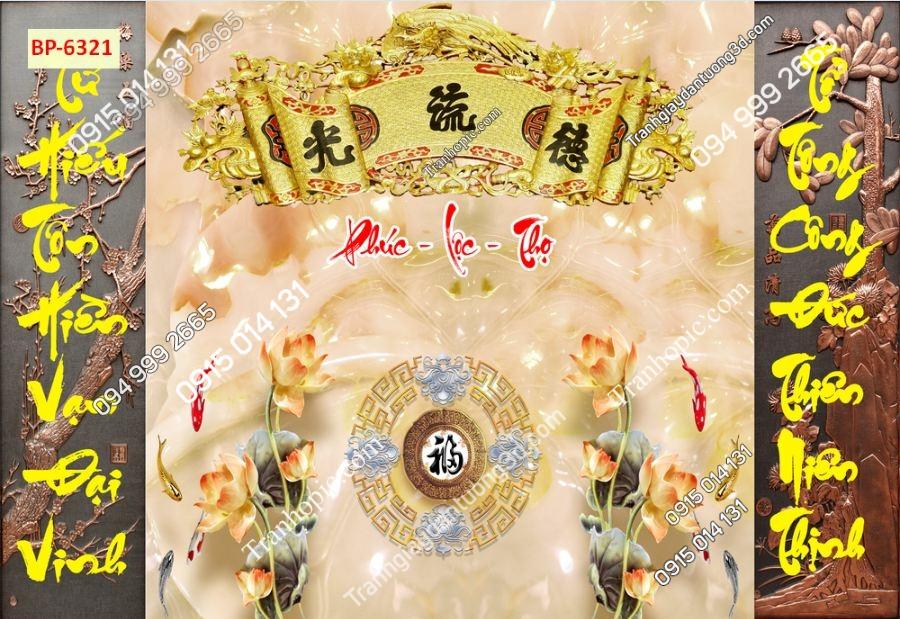 Tranh dán tường phòng thờ mã 6321