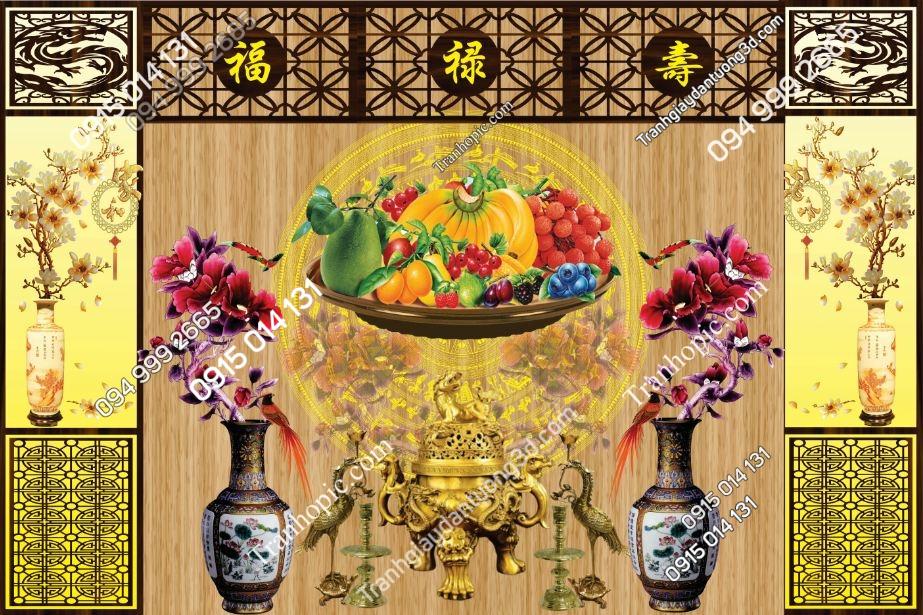 Tranh dán tường phòng thờ mã TP005